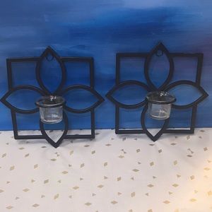 NIB Square Flower Black Wall Decor